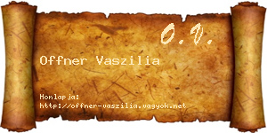 Offner Vaszilia névjegykártya